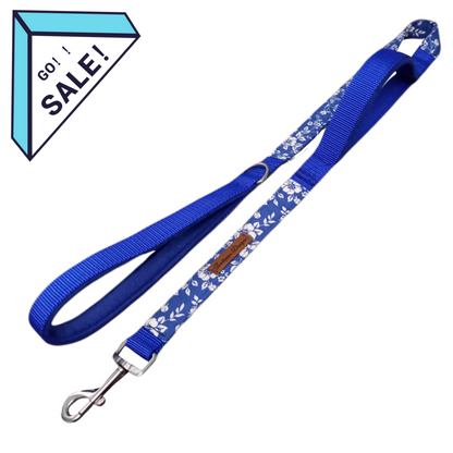 SALE| Double Handle Lead (Floral - Blue & White)