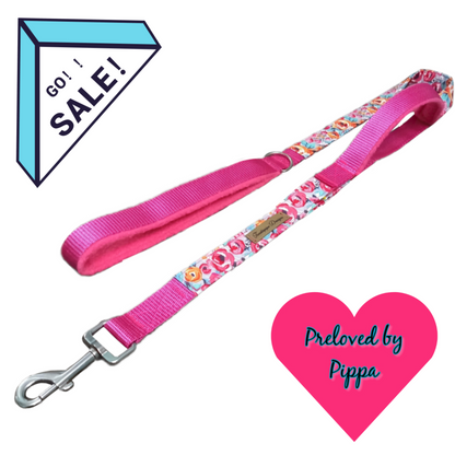 SALE | Double Handle Dog Lead (Camellia Orange & Pink)