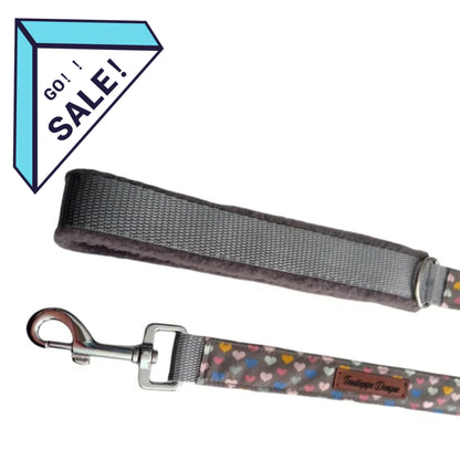 SALE | Dog Lead (Love Hearts - Grey Multi)