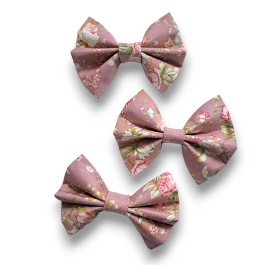 SALE| Midi Bow Tie - Dusky Pink Floral